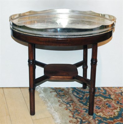 Lot 502 - Sheffield Silver Plated Tray on a Wood Stand...