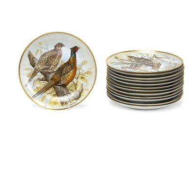 Lot 437 - Set of Twelve Gamebirds of the World Dessert...