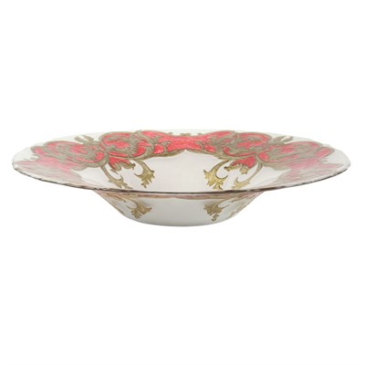 Lot 317 - Red Enamel and Gilt Decorated Frosted Glass...
