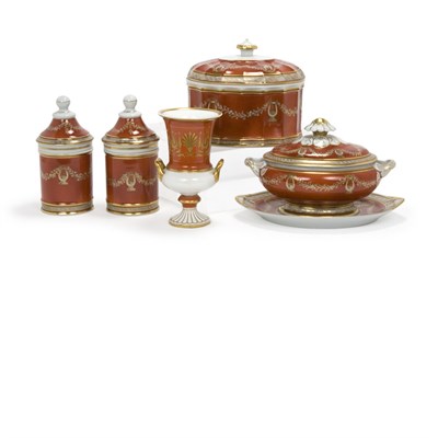 Lot 245 - Group of Five Portuguese Iron Red and Gilt...