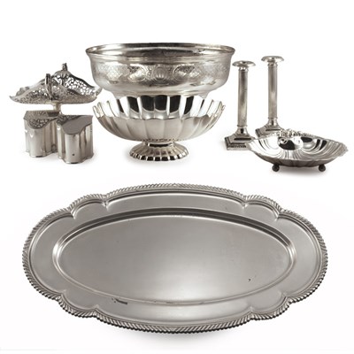 Lot 358 - Group of Nine Silver Plated Table Articles...
