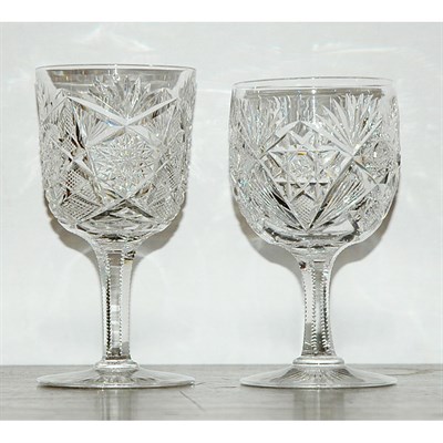 Lot 262 - Assembled Set of Twelve Cut Glass Wine Goblets