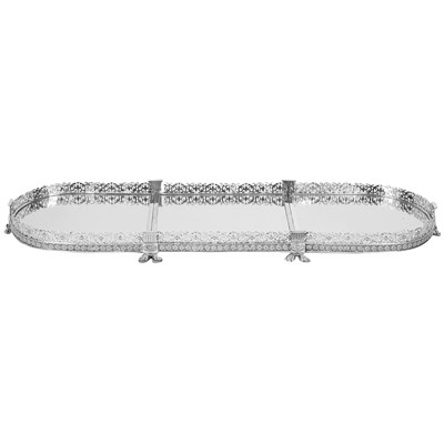 Lot 236 - Empire Style Silver Plated Mirrored Plateau In...