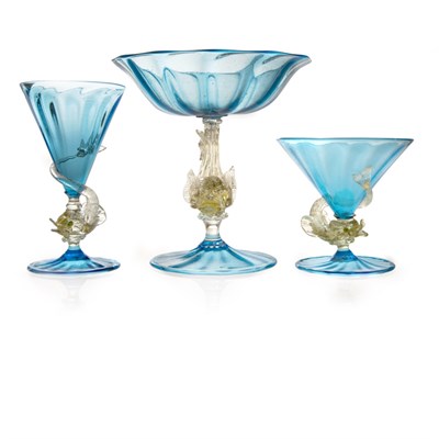Lot 88 - Venetian Glass Table Service Comprising a...