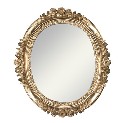 Lot 132 - Louis XVI Style Gilt-Wood Mirror Of oval form,...
