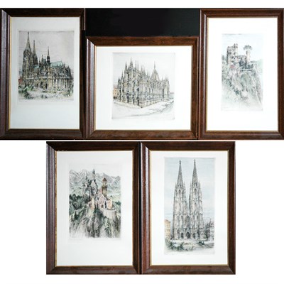 Lot 97 - Paul Geissler [CHURCH VIEWS] Five hand-colored...