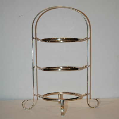 Lot 350 - Silver Plated Three-Tier Plate Stand Height 16...