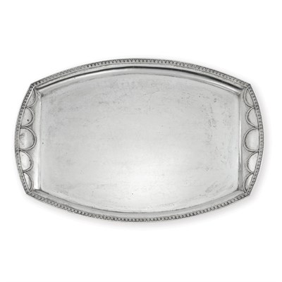 Lot 198 - Continental Silver Tray Of shaped oval form,...