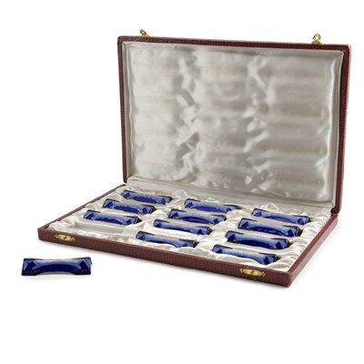 Lot 422 - Set of Twelve Limoges Enameled Copper Knife...