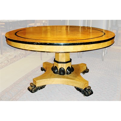 Lot 231 - Biedermeier Style Birch Breakfast Table Height...