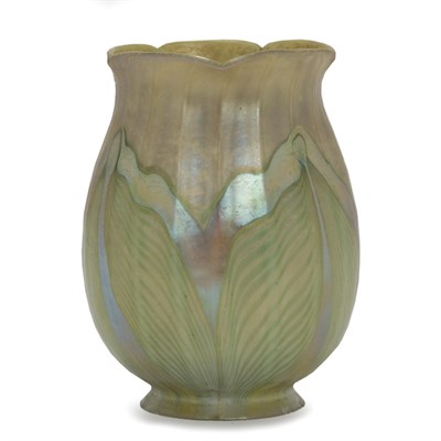 Lot 449 - Tiffany Favrile Ribbed Glass Shade Of...