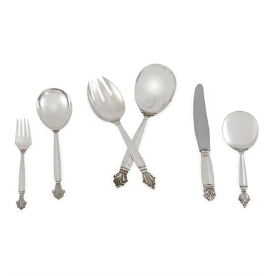 Lot 178 - Assembled Georg Jensen Sterling Silver...