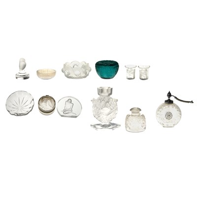 Lot 385 - Group of Twelve Lalique Molded Glass Articles...