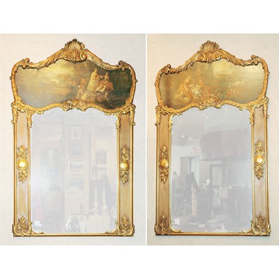 Lot 56 - Pair of Louis XV Style Gilt-Wood Trumeaux Of...