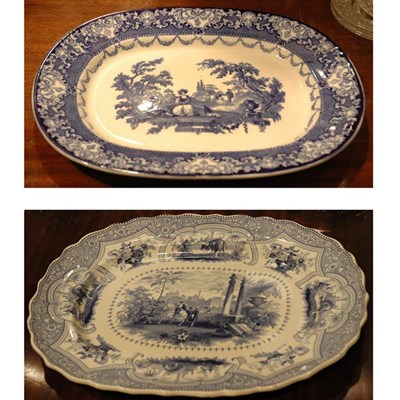 Lot 388 - Two English Blue and White Transfer Decorated...