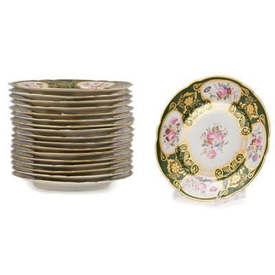 Lot 380 - Set of Eighteen English Porcelain Service...