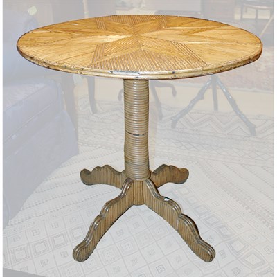 Lot 330 - Rattan Table Height 29 1/4 inches, diameter 31...