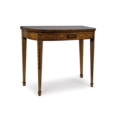 Lot 343 - Edwardian Style Painted Satinwood Fold-Over...