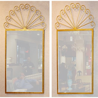 Lot 468 - Pair of Gilt-Metal Mirrors Height 63 inches,...