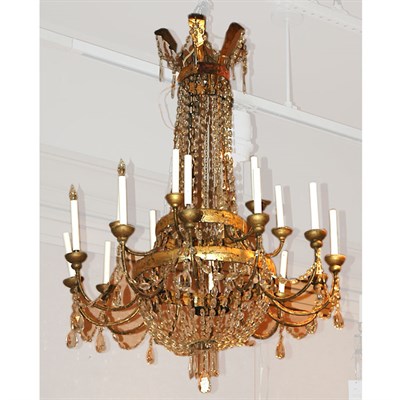 Lot 441 - Neoclassical Style Gilt-Metal and Cut Glass...