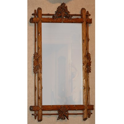 Lot 210 - Continental Carved Walnut Mirror Height 28...
