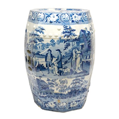 Lot 583 - English Transferware Garden Seat 19th Century...
