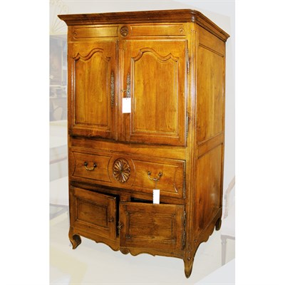 Lot 473 - Provincial Louis XV Style Walnut Armoire...