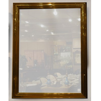 Lot 275 - Brass Framed Mirror Height 59 inches, width 54...