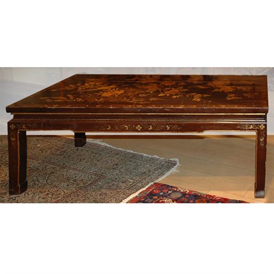 Lot 237 - Chinoserie Decorated Lacquered Low Table...