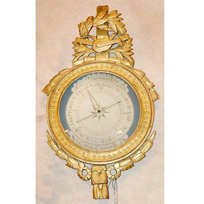 Lot 307 - Louis XVI Gilt-Wood Barometer Late 18th...