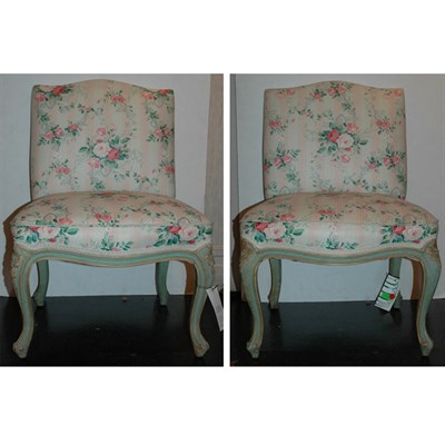 Lot 96 - Pair of Louis XV Style Painted Wood Child's...