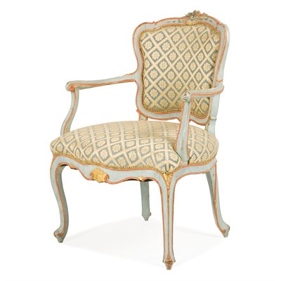 Lot 195 - Italian Rococo Painted Armchair