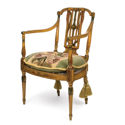 Lot 450 - Pair of Regency Style Painted Armchairs