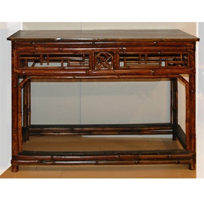 Lot 521 - Chinese Export Bamboo Side Table Height 28 1/4...