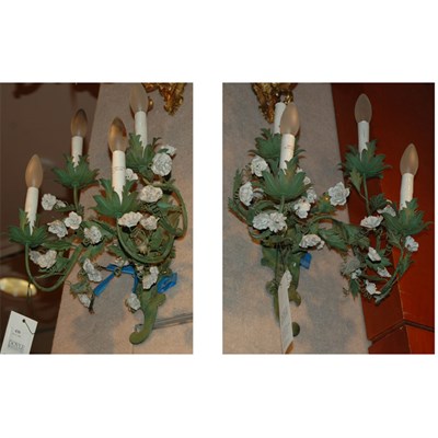 Lot 430 - Pair of Louis XV Style Porcelain and Patinated-...
