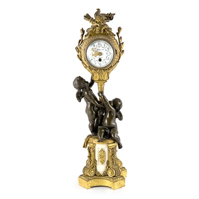 Lot 434 - Louis XVI Style Gilt and Patinated-Bronze...