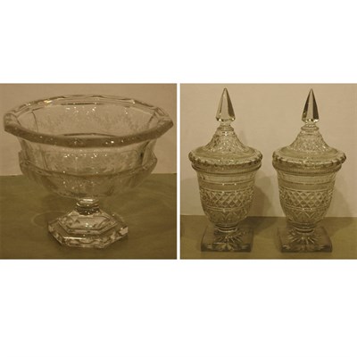 Lot 308 - Tiffany & Co. Etched Glass Center Bowl;...
