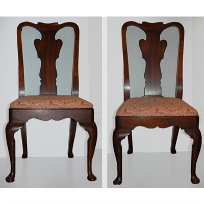 Lot 111 - Set of Six Queen Anne Style Mahogany Chairs...