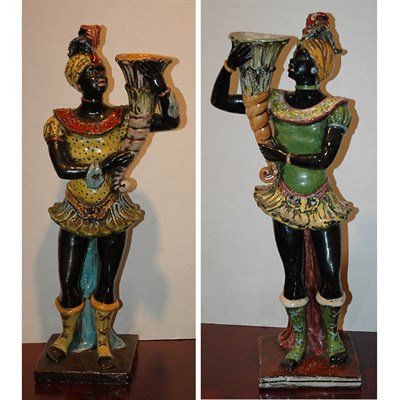 Lot 500 - Pair of Terra Cotta Figures of Blackamoors...