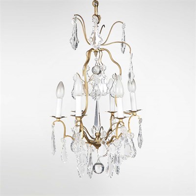 Lot 329 - Louis XV Style Gilt-Metal Six-Light Chandelier...