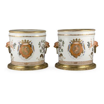 Lot 435 - Pair of Chinese Export Gilt-Metal Mounted...
