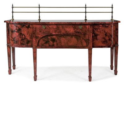 Lot 354 - George III Style Faux Rouge Marble Laminate...
