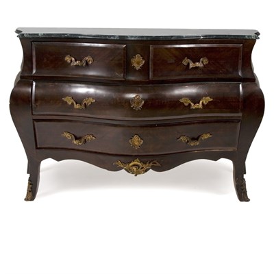 Lot 292 - Louis XV Style Mahogany Stained Wood Commode...