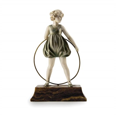 Lot 388 - Art Deco Cold Painted Bronze and Ivory Figure...