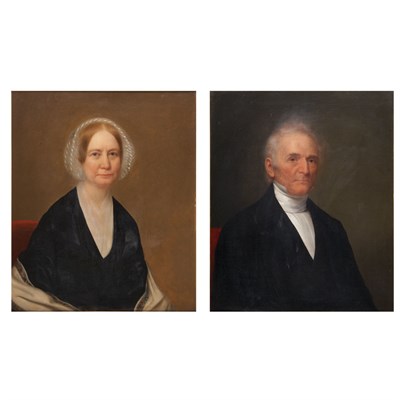 Lot 2 - American School 19th Century Portraits of a...