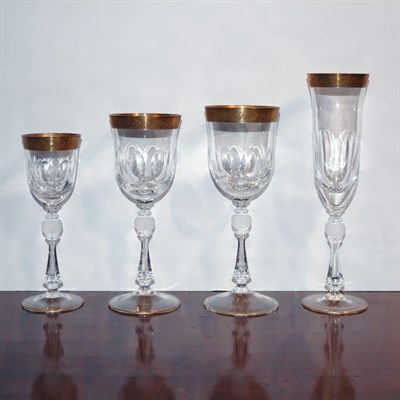 Lot 244 - Set of Czechoslovakian Gilt Decorated Glass...