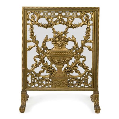 Lot 302 - Louis XVI Style Gilt-Wood Mirrored Fire Screen...