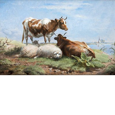 Lot 12 - Thomas George Cooper British, 1836-1901 Cows...
