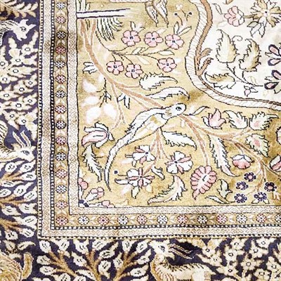 Lot 517 - Qum Silk Prayer Rug Central Iran, mid 20th...