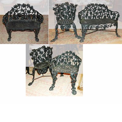 Lot 175 - Assembled Set of Five Grape Leaf Decorated...
